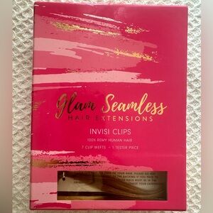 Glam Seamless Hair Extensions - Invisi Clips 20 Inches - Sunkissed Highlight